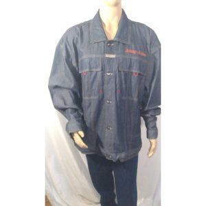Johnny Blaze Denim/Jean Jacket Men Sz 2XL Dark Wash Hip Hop RN 85926